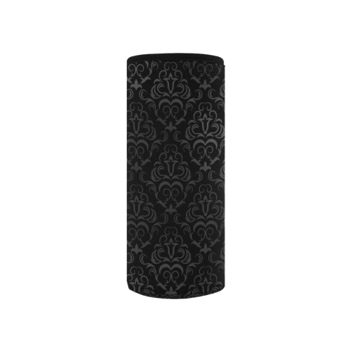 Elegant vintage floral damasks in  gray and black Neoprene Water Bottle Pouch/Small