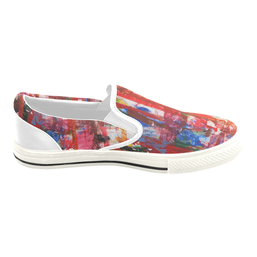 Paint on a white background Slip-on Canvas Shoes for Kid (Model 019)