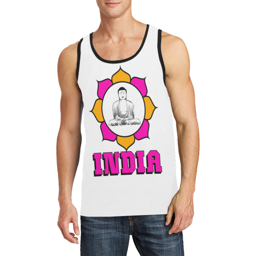 INDIA-BUDDHA Men's All Over Print Tank Top (Model T57)