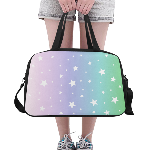 Fairytale dawn romantic rainbow stars pattern Fitness Handbag (Model 1671)