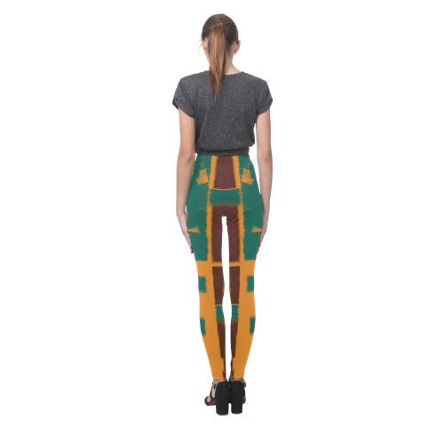 Orange texture Cassandra Women's Leggings (Model L01)