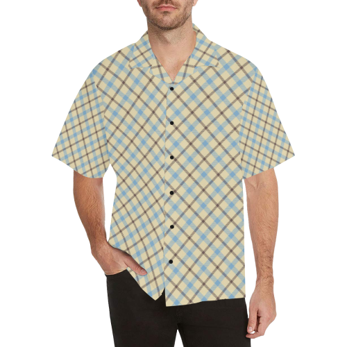 Plaid 2 plain tartan Hawaiian Shirt (Model T58)