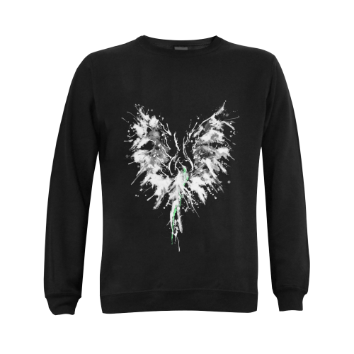 Phoenix - Abstract Painting Bird White 1 Gildan Crewneck Sweatshirt(NEW) (Model H01)