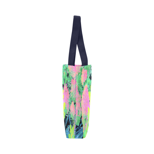 Fluorescent Yellow Smoke Tree with Pink Hydrangeas Canvas Tote Bag (Model 1657)