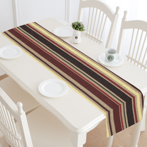 Dark textured stripes Table Runner 14x72 inch