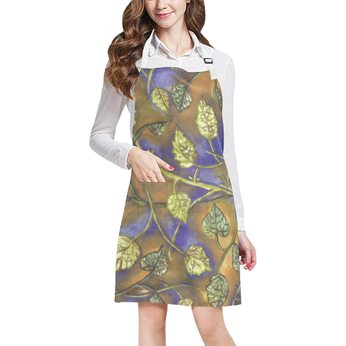 Raspberry Leaves apron All Over Print Apron