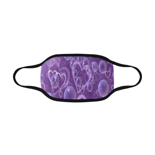 Purple Hearts And Bubbles Mouth Mask