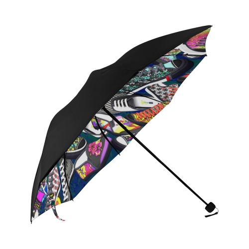 A pile multicolored SHOES / SNEAKERS pattern Anti-UV Foldable Umbrella (Underside Printing) (U07)