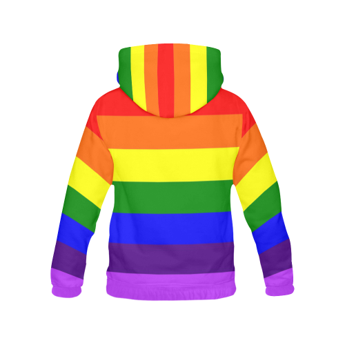Rainbow Flag (Gay Pride - LGBTQIA+) All Over Print Hoodie for Women (USA Size) (Model H13)