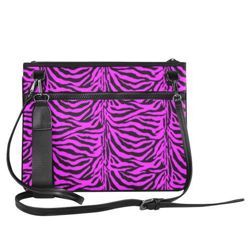 Zebra Animal Pattern on Pink Slim Clutch Bag (Model 1668)