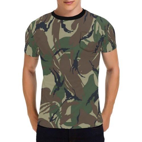 CAMOUFLAGE-WOODLAND 3 Men's All Over Print T-Shirt with Chest Pocket (Model T56)