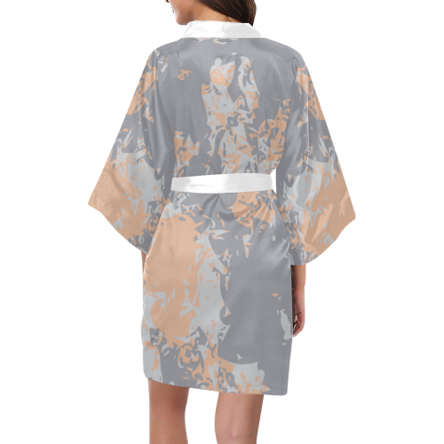 Peach Nougat, Sleet & Oyster Mushroom Kimono Robe
