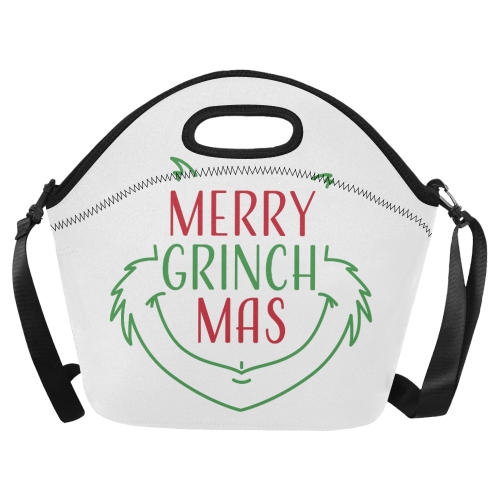 Merry Grinchmas CHRISTMAS WHITE Neoprene Lunch Bag/Large (Model 1669)