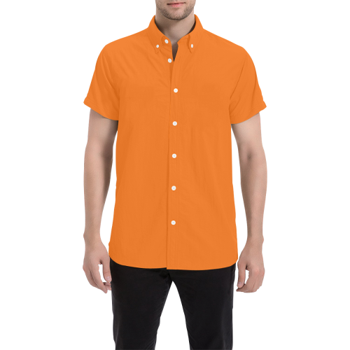 color pumpkin Men's All Over Print Short Sleeve Shirt (Model T53)