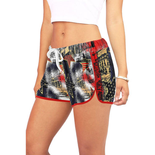 American Town 2 Design by Me by Doris Clay-Kersey Women's All Over Print Relaxed Shorts (Model L19)
