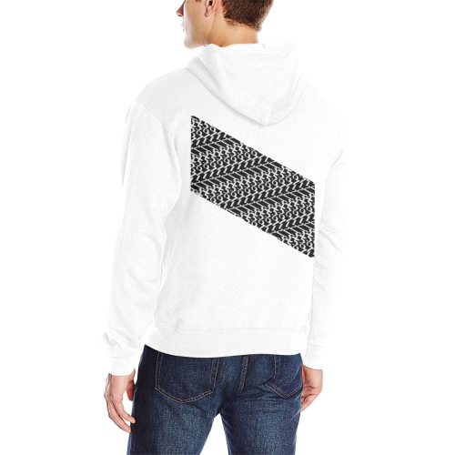 NUMBERS Collection White/Black 1234567 Flag Men's Classic Hoodie (Model H17)
