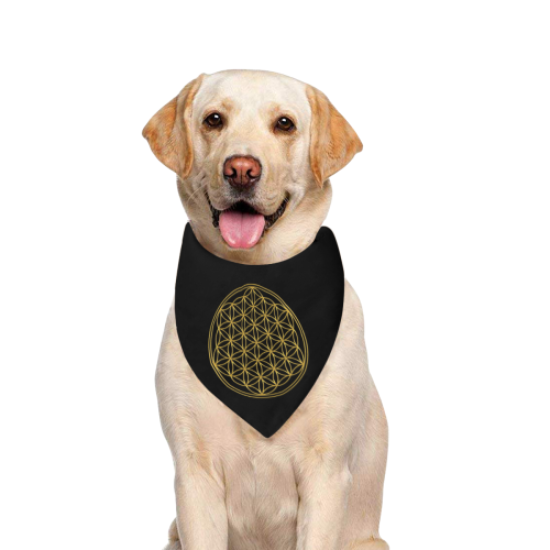 FLOWER OF LIFE gold Pet Dog Bandana/Large Size