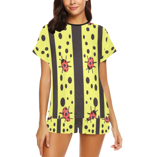 Laser Lemon Ladybugs Women's Short Pajama Set