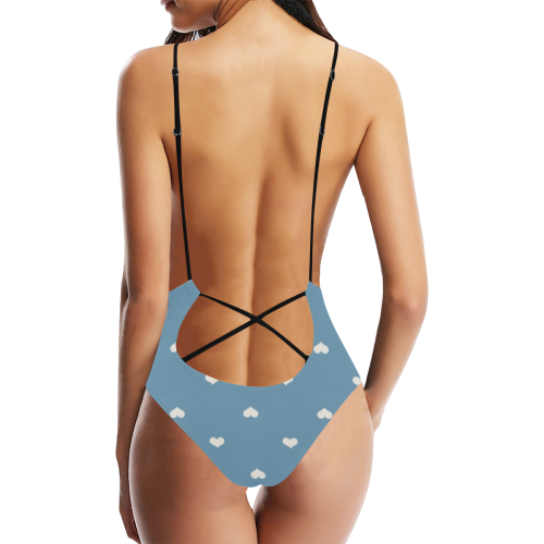 Hearts Sexy Lacing Backless One-Piece Swimsuit (Model S10)