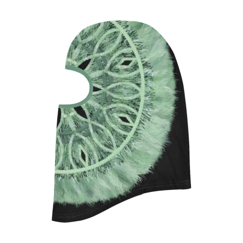 Faux Stitch and Fur mint green 3D decoration All Over Print Balaclava
