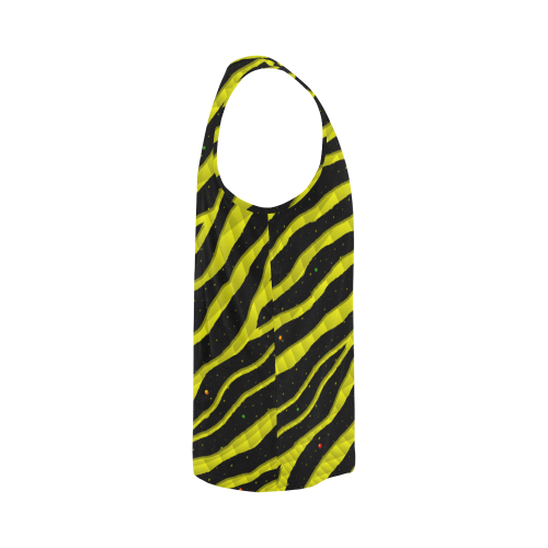 Ripped SpaceTime Stripes - Yellow All Over Print Tank Top for Men (Model T43)