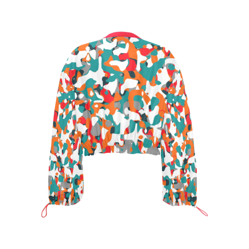 POP ART CAMOUFLAGE 1 Cropped Chiffon Jacket for Women (Model H30)