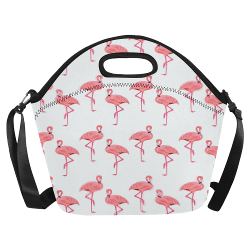Pink Flamingo Pattern Neoprene Lunch Bag/Large (Model 1669)