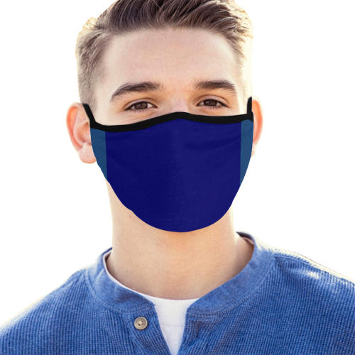 Dark Blue and Cerulean Blue Mouth Mask