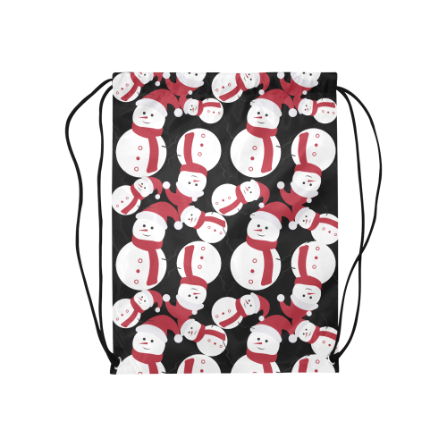 Snowman Medium Drawstring Bag Model 1604 (Twin Sides) 13.8"(W) * 18.1"(H)