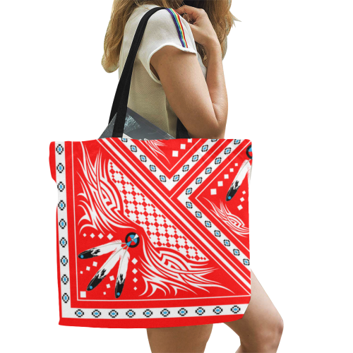 Deeds well Done Red All Over Print Canvas Tote Bag/Large (Model 1699)