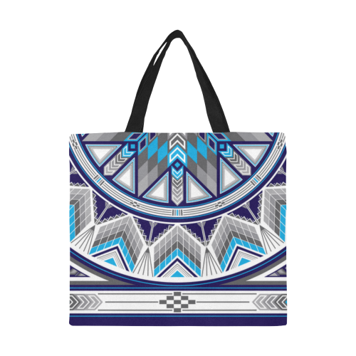 Sacred Places Blue All Over Print Canvas Tote Bag/Large (Model 1699)