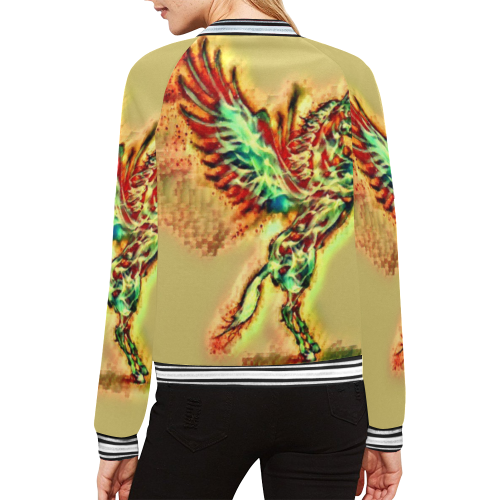 Rainbow unicorn All Over Print Bomber Jacket for Women (Model H21)