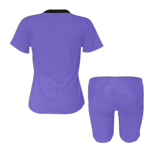 color slate blue Women's Short Yoga Set
