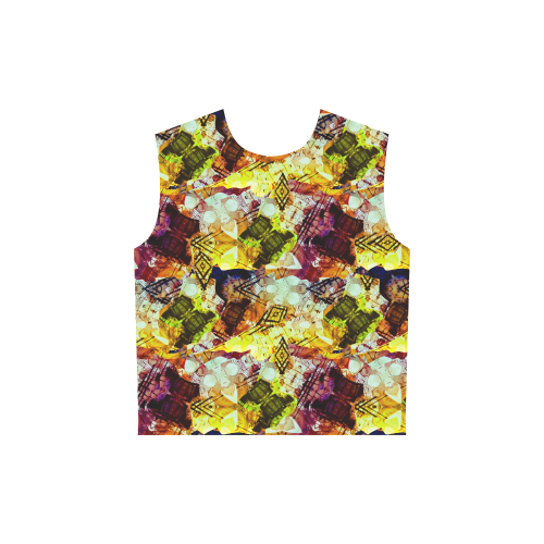 Graffiti Style - Markings on Watercolors All Over Print Sleeveless Hoodie for Women (Model H15)