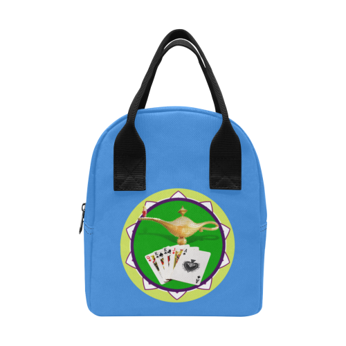 LasVegasIcons Poker Chip - Magic Lamp / Blue Zipper Lunch Bag (Model 1689)