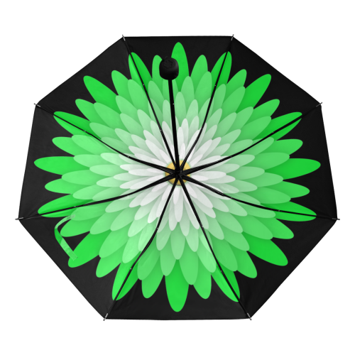 Flower Of Paper Cut - Neon Green Anti-UV Foldable Umbrella (Underside Printing) (U07)