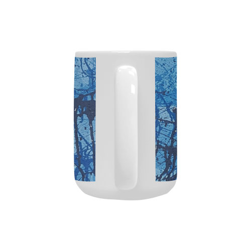 Blue splatters Custom Ceramic Mug (15OZ)