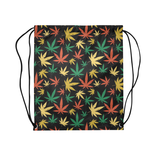 Cannabis Pattern Large Drawstring Bag Model 1604 (Twin Sides)  16.5"(W) * 19.3"(H)