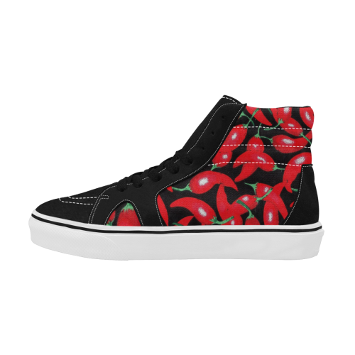 red hottt chili peppers Men's High Top Skateboarding Shoes (Model E001-1)