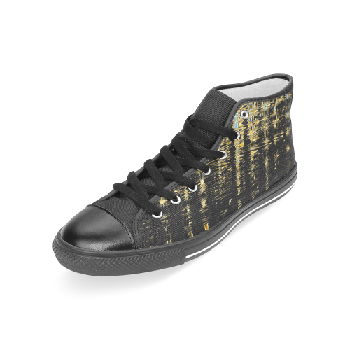 Abstract Women's Classic High Top Canvas Shoes (Model 017)