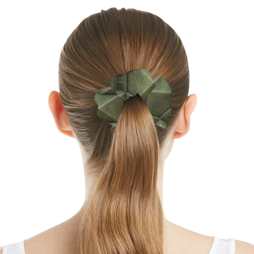 Metallic Green All Over Print Hair Scrunchie