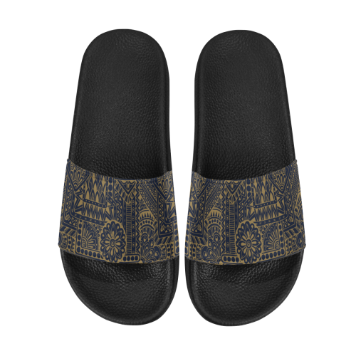 Scandinavian Ethno Mosaic Pattern 2 Women's Slide Sandals (Model 057)