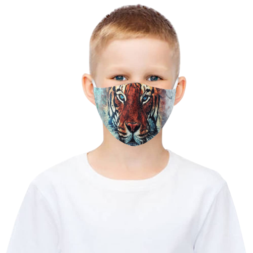 tiger 3D Mouth Mask with Drawstring (Pack of 10) (Model M04)