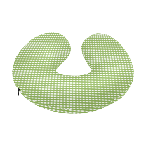Green Gingham U-Shape Travel Pillow