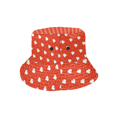 polka hearts All Over Print Bucket Hat