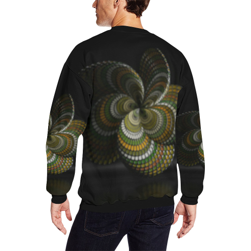 3D flower All Over Print Crewneck Sweatshirt for Men/Large (Model H18)