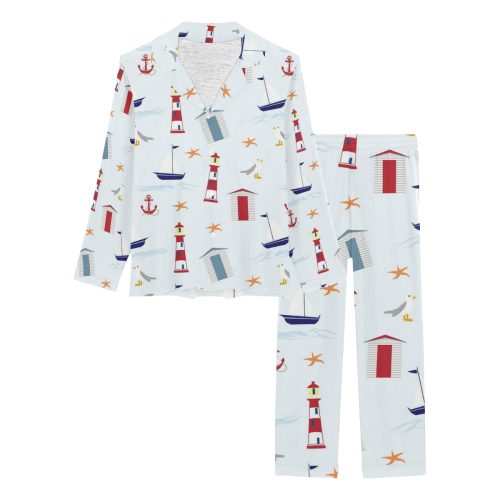 Nautical 1 Women's Long Pajama Set