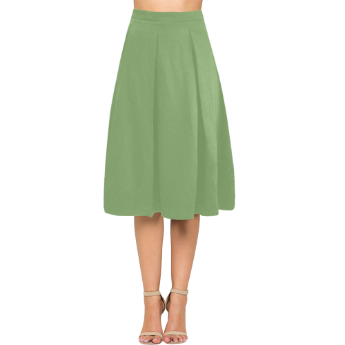 color asparagus Aoede Crepe Skirt (Model D16)