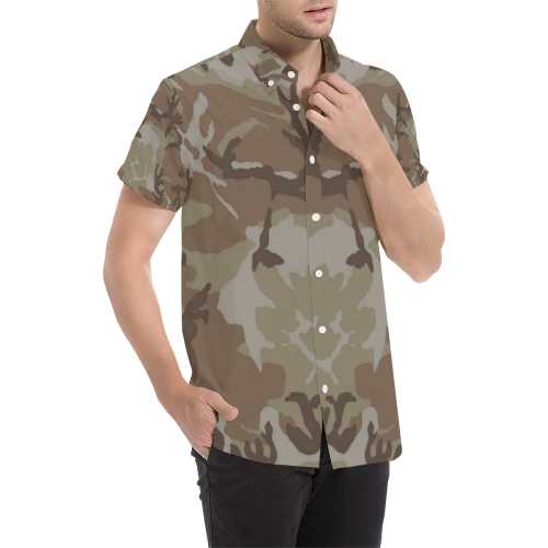 CAMOUFLAGE-DESERT 2 Men's All Over Print Short Sleeve Shirt (Model T53)