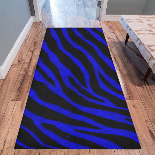 Ripped SpaceTime Stripes - Blue Area Rug 9'6''x3'3''
